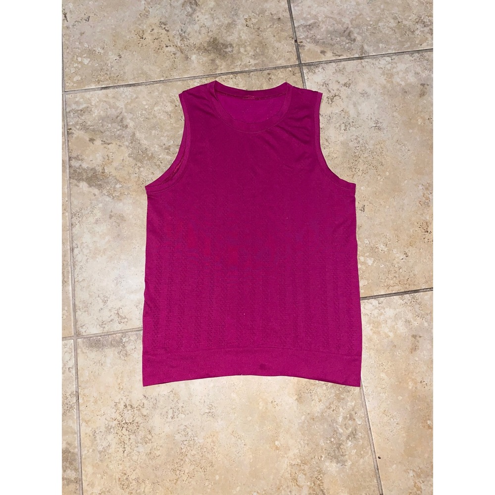 Lululemon Swiftly Breathe Muscle Tank Top Fletching Lines Ripened Raspberry Sz 6 - Picture 3 of 15